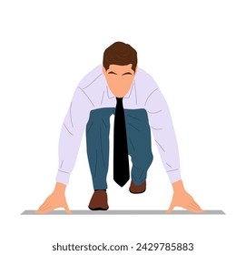 Business man ready to start vector isolated.