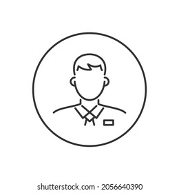 Business man related vector glyph icon. Male face silhouette with office suit and tie. User avatar profile. Employee sign. Vector illustration.