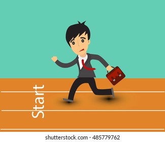 Business man running.