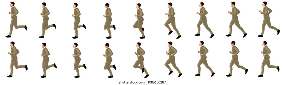 Business Man Running Animation Sprite Sheet