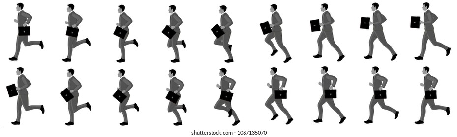 Business Man Running Animation Sprite Sheet