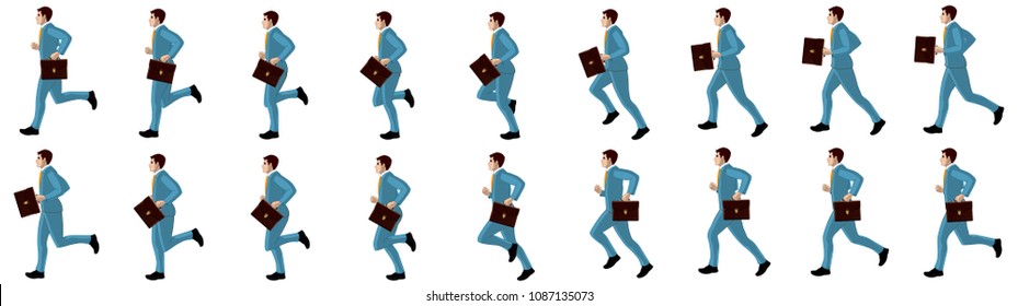 Business Man Running Animation Sprite Sheet