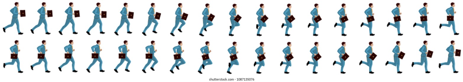 Business Man Running Animation Sprite Sheet