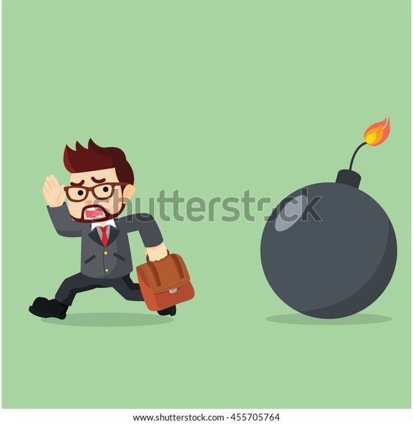 Business Man Running Bomb Stock Vector (royalty Free) 455705764