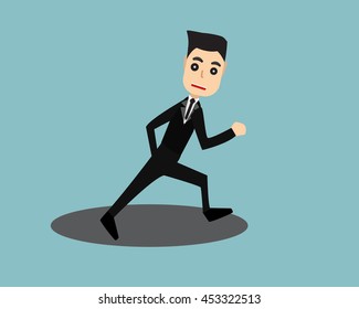 Business man Running cartoon vector. 