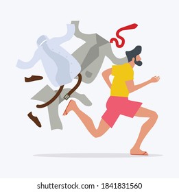 Business man running  vector concept