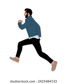 Business man running vector isolated on white.