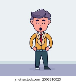 business man or salesman character thinking and description job illustration