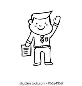 business man say hello vector illustration