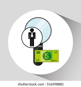 business man searching money digital design vector illustration eps 10