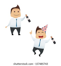 Business man set doing actions for use in advertising, presentations, brochures, blogs, documents and forms, etc.