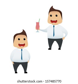 Business man set doing actions for use in advertising, presentations, brochures, blogs, documents and forms, etc.
