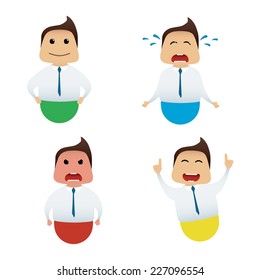 Business man set doing actions for use in advertising, presentations, brochures, blogs, documents and forms, etc.