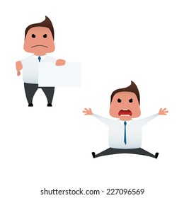 Business man set doing actions for use in advertising, presentations, brochures, blogs, documents and forms, etc.