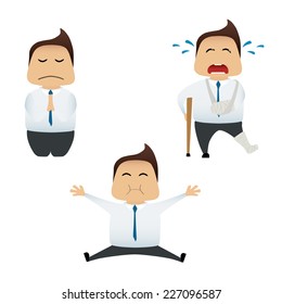 Business man set doing actions for use in advertising, presentations, brochures, blogs, documents and forms, etc.