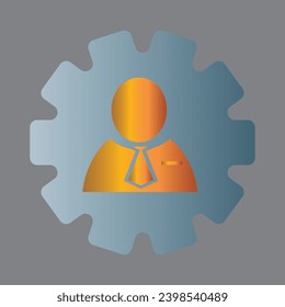 business man with seting icon, Person icon, seting icon, User icon for web site, vector illustration.