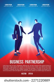 business man shaking hand, partnership conecept.
agreement and contract coorperation. vector illustration