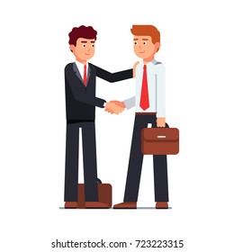 Business Man Shaking Hands Looking Into Stock Vector (Royalty Free ...