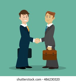 Business man shaking hands - vector illustration