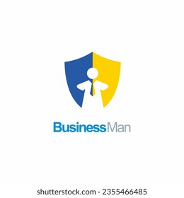 Imagen vectorial del logotipo del escudo de hombres de negocios