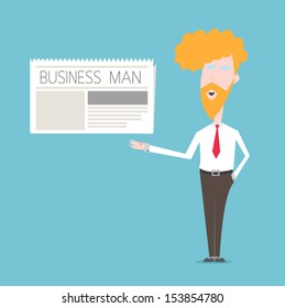 Business Man show newspaper concept