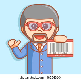 Business man showing idcard