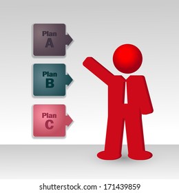 business man shows a business strategy, vector illustration