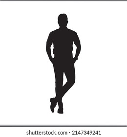 business man silhouette on a white background. Vector