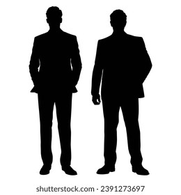 Business Man Silhouette on White Background