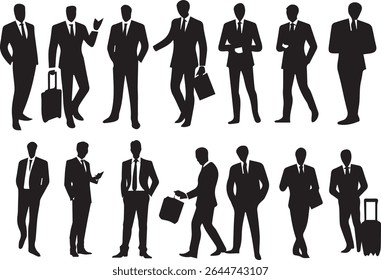 business man silhouette set design 