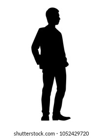 Business man silhouette vector