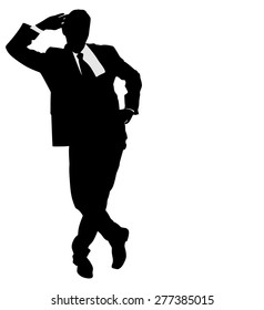 Business man silhouette, vector