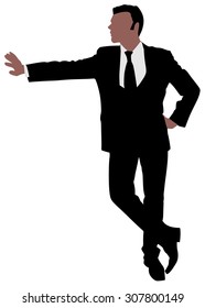 Business man silhouette, vector