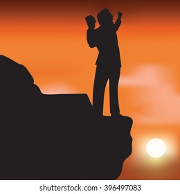 business man silhouette, Vector illustrations