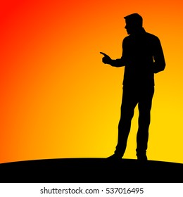 business man silhouette, Vector illustrations