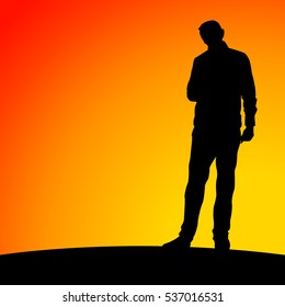 business man silhouette, Vector illustrations