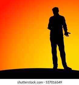 business man silhouette, Vector illustrations