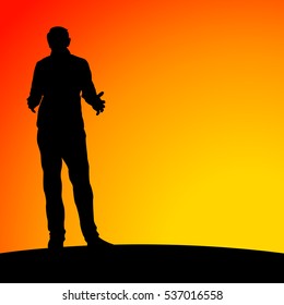 business man silhouette, Vector illustrations