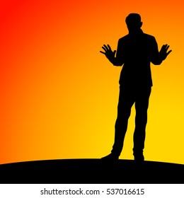 business man silhouette, Vector illustrations