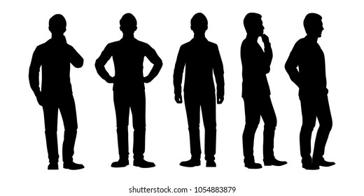 Business man silhouette vector set