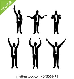 Business man silhouettes vector