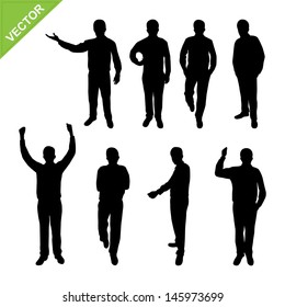 Business man silhouettes vector