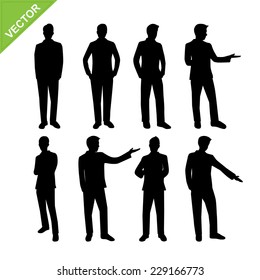 Business man silhouettes vector