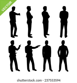 Business man silhouettes vector