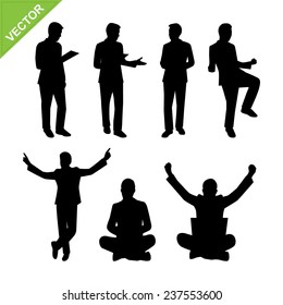 Business man silhouettes vector