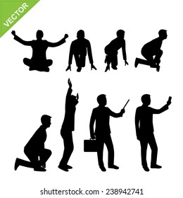 Business man silhouettes vector