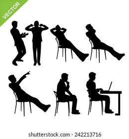 Business man silhouettes vector