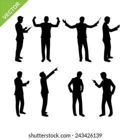 Business man silhouettes vector