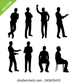 Business man silhouettes vector