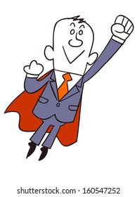 Business man in the sky and I put the cloak